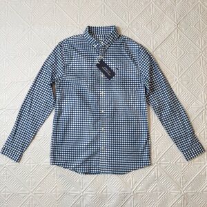 Vineyard Vines On-The Go Performance Classic Fit Shirt Size XL(18) Blue Gingham